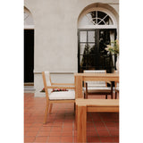 Modern European furniture - Natural Teak Outdoor Dining Bench - www.oroa.com