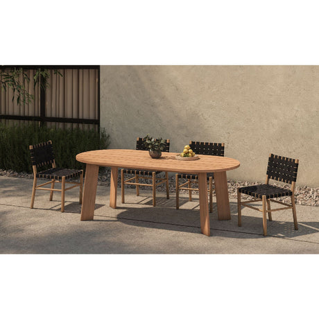 Modern European furniture - Slatted Teak Outdoor Dining Table - www.oroa.com