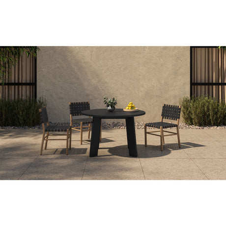 Modern European furniture - Black Woven Outdoor Dining Chair - www.oroa.com