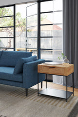 Modern European furniture - Teak & Iron Side Table - www.oroa.com