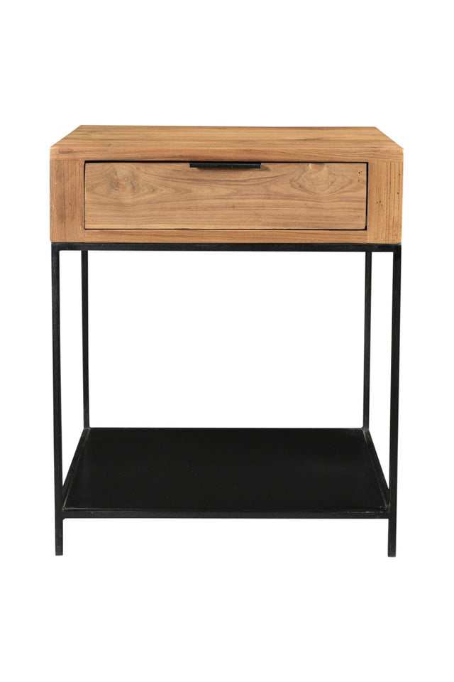 Modern European furniture - Teak & Iron Side Table - www.oroa.com