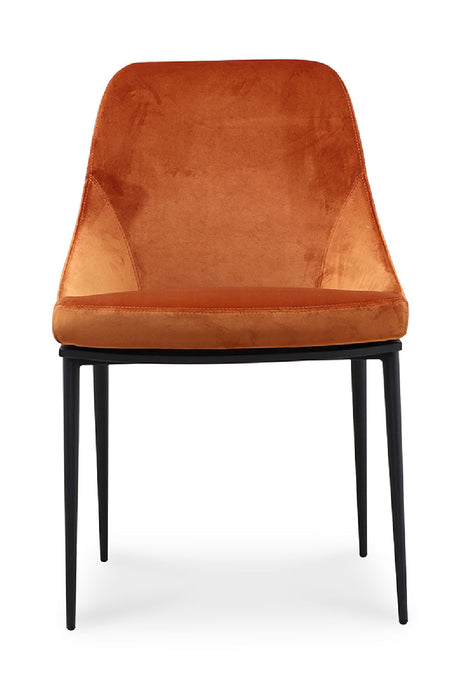 Modern European furniture - Orange Velvet Dining Chairs (2) - www.oroa.com