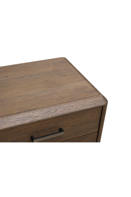 Modern European furniture - Brown Oak 3-Drawer Nightstand - www.oroa.com