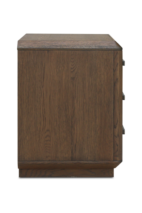Modern European furniture - Brown Oak 3-Drawer Nightstand - www.oroa.com