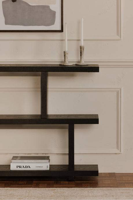 Modern European furniture - Black Ash Veneer Shelf - www.oroa.com