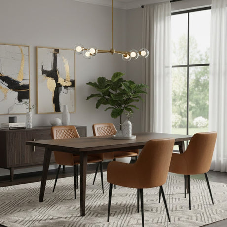 Modern European furniture - Tufted Vegan Leather Dining Chairs (2) - www.oroa.com