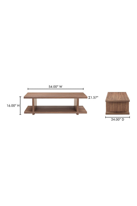 Modern European furniture - Walnut Open-Shelf Coffee Table - www.oroa.com