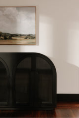 Modern European furniture - Black Arched 6-Door Sideboard - www.oroa.com