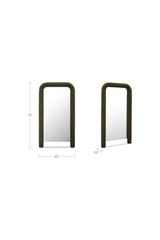 Modern European furniture - Ruched Upholstered Floor Mirror - www.oroa.com