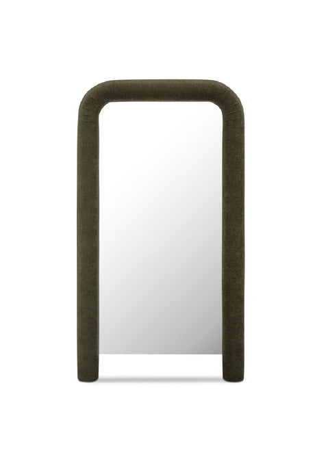 Modern European furniture - Ruched Upholstered Floor Mirror - www.oroa.com