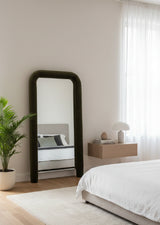 Modern European furniture - Ruched Upholstered Floor Mirror - www.oroa.com