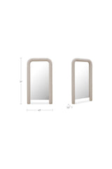 Modern European furniture - Ruched Upholstered Floor Mirror - www.oroa.com