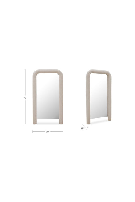 Modern European furniture - Ruched Upholstered Floor Mirror - www.oroa.com