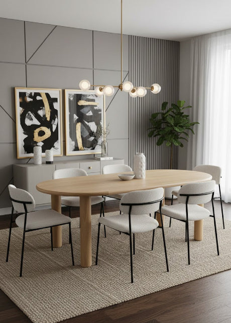 Modern European furniture - Light Oak Oval Dining Table - www.oroa.com