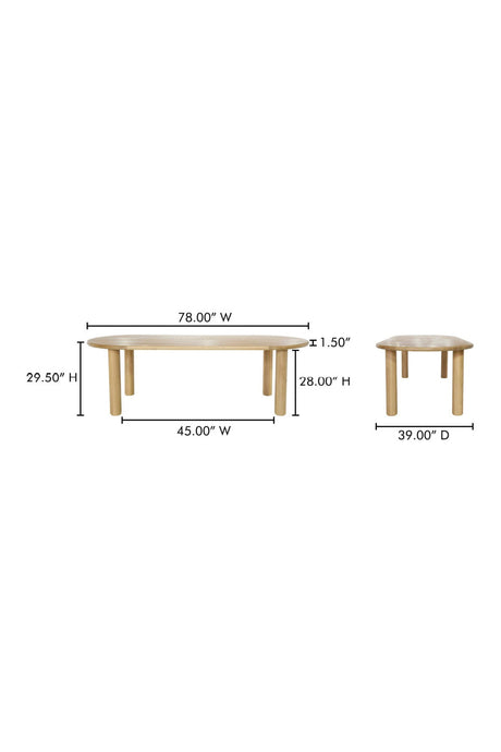 Modern European furniture - Light Oak Oval Dining Table - www.oroa.com