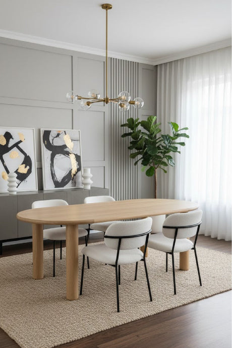 Modern European furniture - Light Oak Oval Dining Table - www.oroa.com