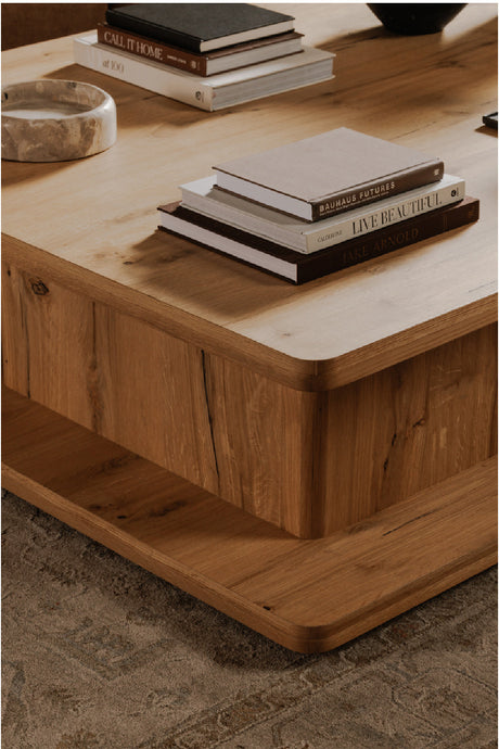 Modern European furniture - Oak Open Storage Coffee Table - www.oroa.com