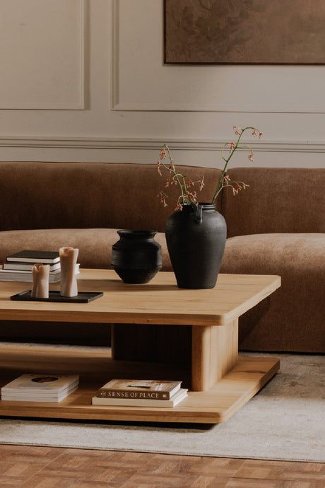 Modern European furniture - Oak Open Storage Coffee Table - www.oroa.com