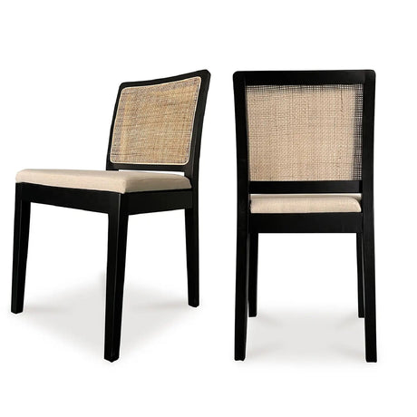 Modern European furniture - Rattan-Back Dining Chair Set (2) - www.oroa.com