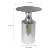 Modern European furniture - Metallic Collumn-Base Accent Table - www.oroa.com