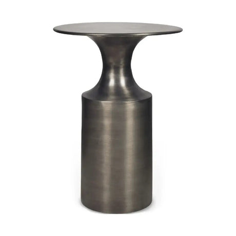 Modern European furniture - Metallic Collumn-Base Accent Table - www.oroa.com