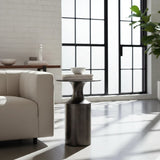 Modern European furniture - Metallic Collumn-Base Accent Table - www.oroa.com