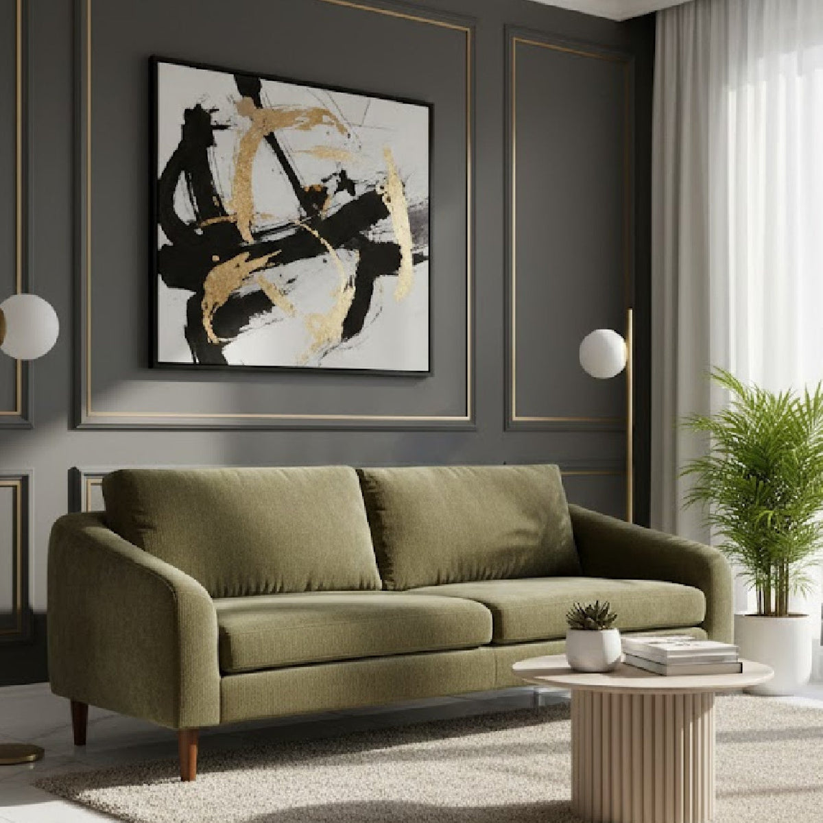 Wooden Leg 2-Seater Sofa | Novi Living Quinn