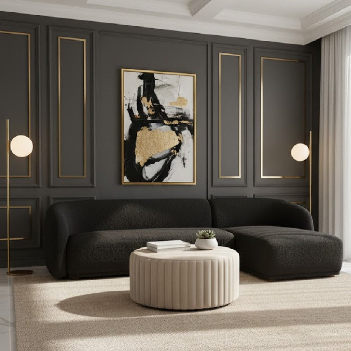 Curved Back Sectional Sofa | Novi Living Faye