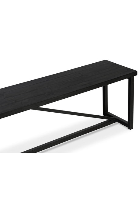 Modern European furniture - Black Pine Wood Bench - www.oroa.com