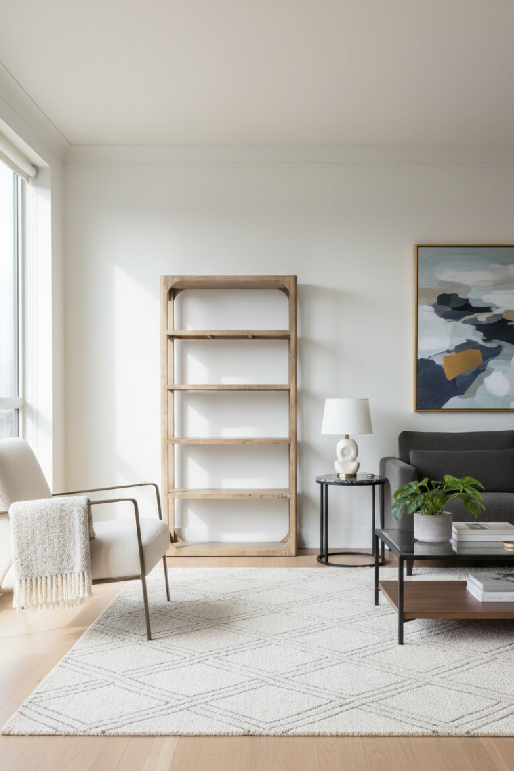 Modern European furniture - Pine Wood Bookshelf - www.oroa.com