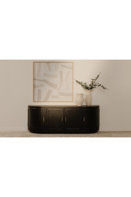 Modern European furniture - Pine Wood 4-Door Media Cabinet - www.oroa.com