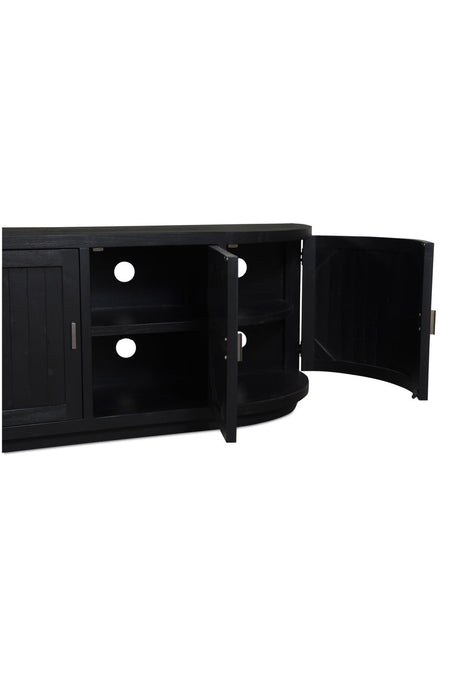 Modern European furniture - Pine Wood 4-Door Media Cabinet - www.oroa.com