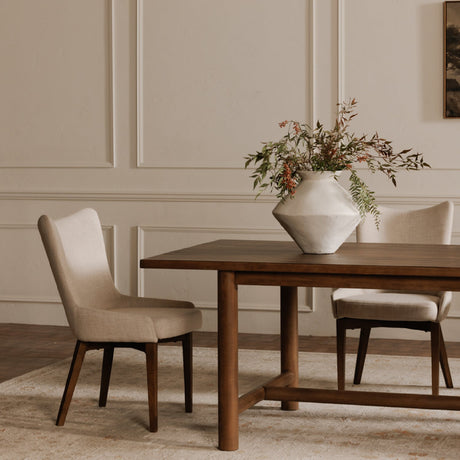Modern European furniture - Beige Curved High-back Dining Chair - www.oroa.com