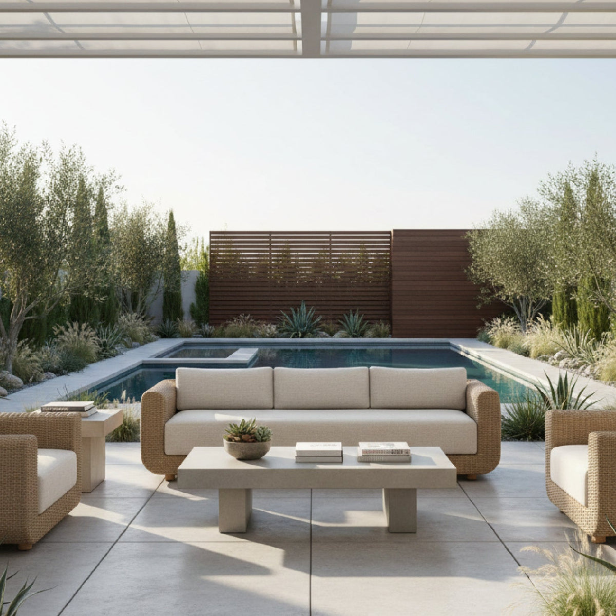 Modern European furniture - Wicker Framed Indoor/Outdoor Sofa - www.oroa.com