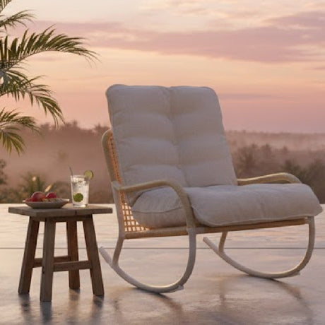 Modern European furniture - Minimalist Outdoor Wicker Rocking Chair - www.oroa.com