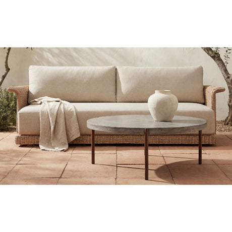 Modern European furniture - Curved Arm Wicker Outdoor Sofa - www.oroa.com