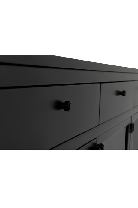 Modern European furniture - Black Metal 4-Door Sideboard - www.oroa.com