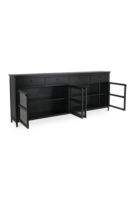 Modern European furniture - Black Metal 4-Door Sideboard - www.oroa.com