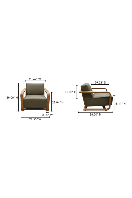 Modern European furniture - Oak Framed Lounge Chair - www.oroa.com