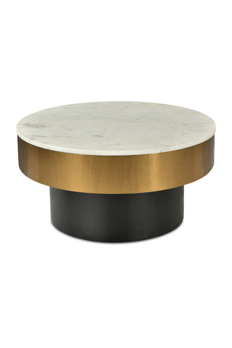 Modern European furniture - Gold Rimmed Marble Coffee Table - www.oroa.com