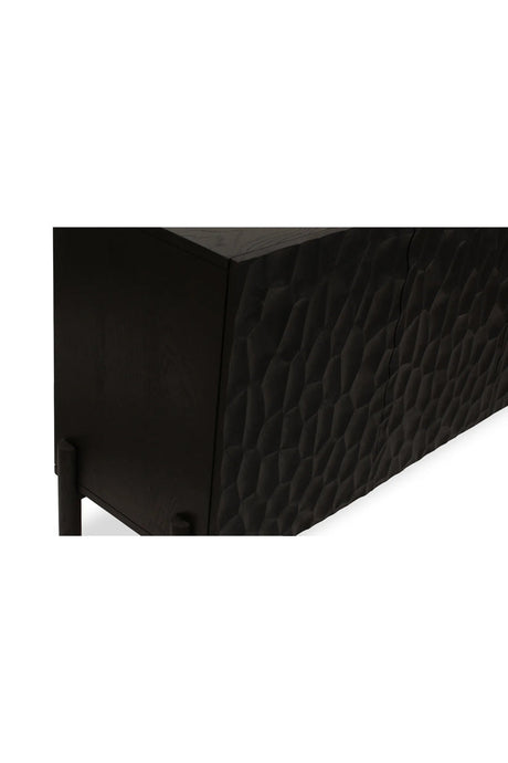 Modern European furniture - Black Oak Chiseled 4-Door Sideboard - www.oroa.com