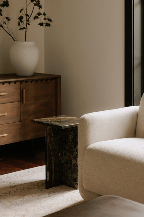Modern European furniture - Scalloped Edge 3-Drawer Sideboard - www.oroa.com