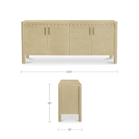 Scalloped Edge 4-Door Sideboard | Novi Living Wiley - www.oroa.com