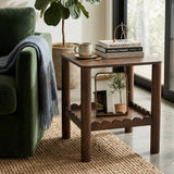 Modern European furniture - Scalloped Edge Brown Side Table - www.oroa.com