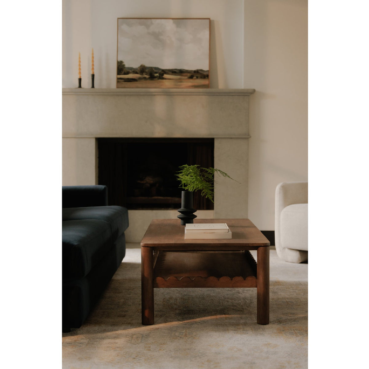 Modern European furniture - Wooden Scalloped Coffee Table - www.oroa.com