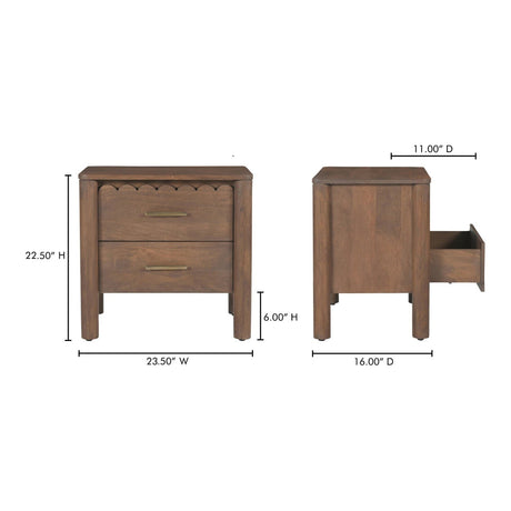 Scalloped-Edge 2-Drawer Nightstand | Novi Living Wiley  - www.oroa.com