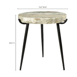 Modern European furniture - Iron Base Marble Accent Table - www.oroa.com