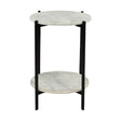 Modern European furniture - White Marble 2-Layer Accent Table - www.oroa.com