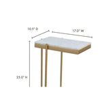 Modern European furniture - Gold-Framed Marble Side Table - www.oroa.com