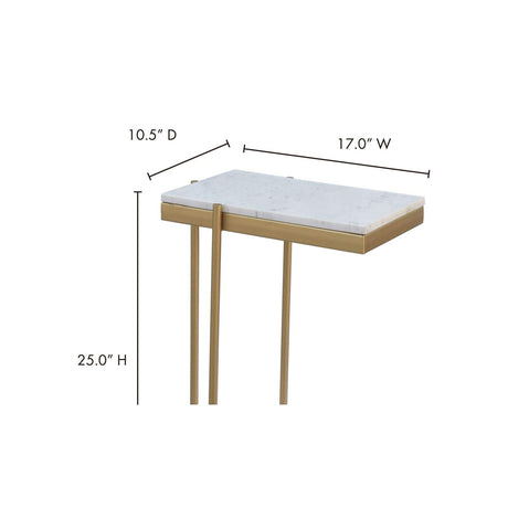 Modern European furniture - Gold-Framed Marble Side Table - www.oroa.com